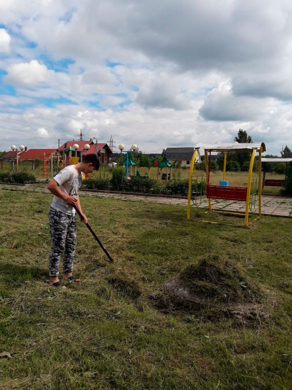 на уборке травы